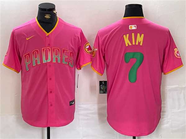 Men%27s San Diego Padres #7 Ha-Seong Kim Pink Cool Base Stitched Baseball Jersey->san diego padres->MLB Jersey